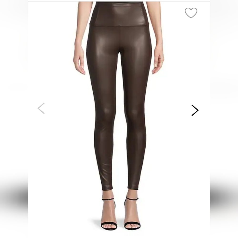Design Lab Faux Leather Leggings Dark Brown Size Small